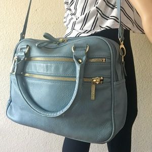 Olivia + Joy Blue Zipper Medium Bag